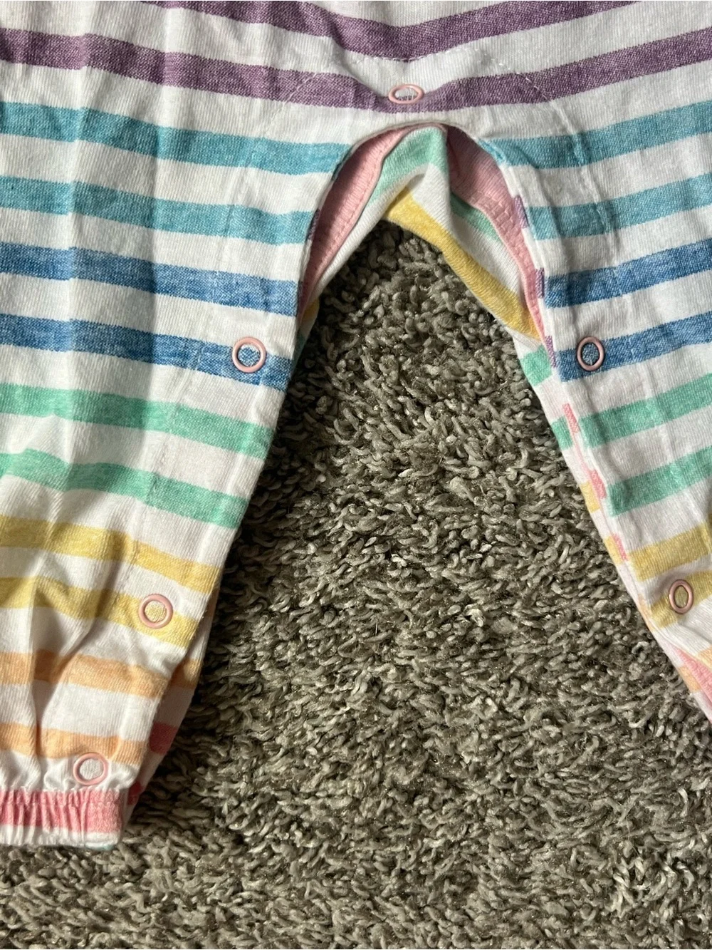 The Honest Company Rainbow Stripe Sleeveless Romper